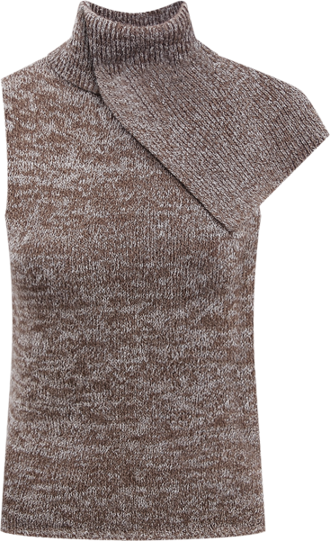 Women's Mottled Wrap Collar Sweater Vest