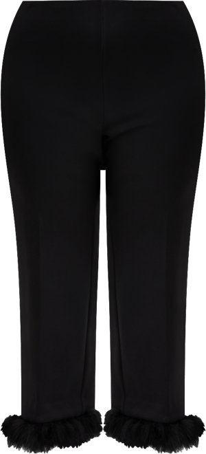 Plus Size Hollywood-Waist Feather-Cuff Pants