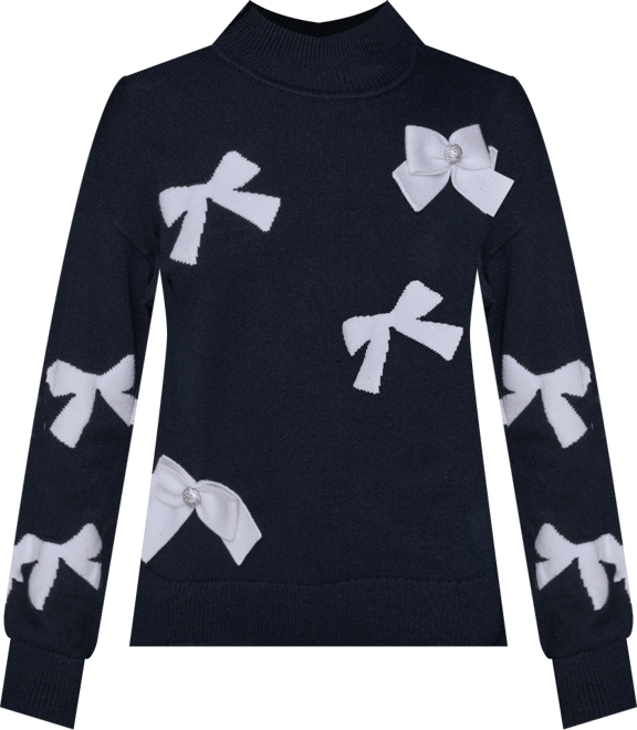 Petite Bow Long Sleeves Sweater