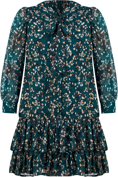 Women's Floral Print Blouson-Sleeve Shirtdress