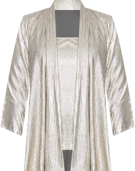 Women's Open Metallic Jacket and Tank Twinset