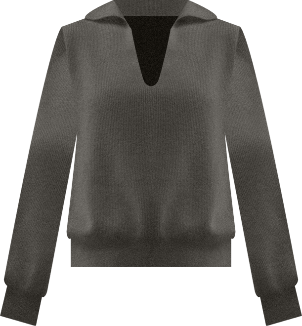 Women's Ribbed Cashmere Polo Sweater