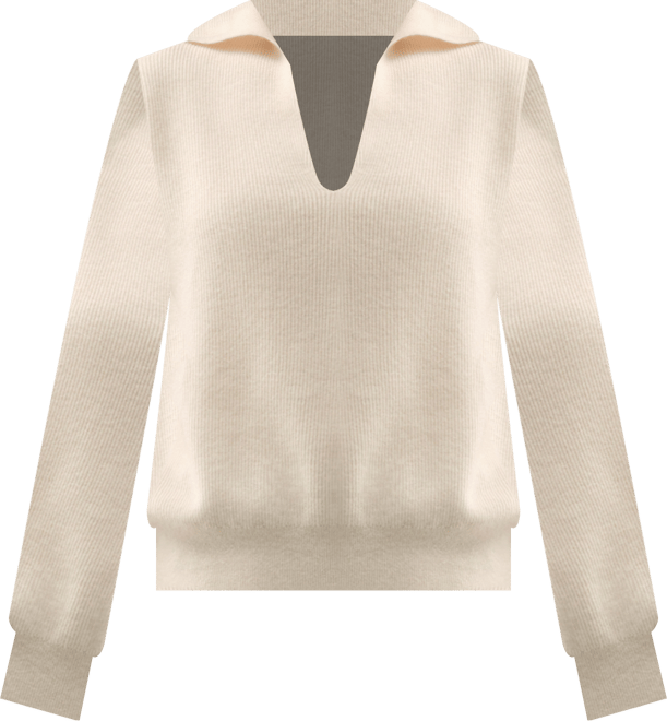 Women's Ribbed Cashmere Polo Sweater