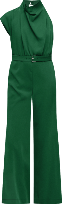 Women's Belted Asymmetrical Long Jumpsuit