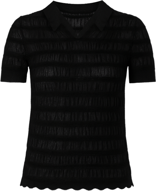 Women's Polo-Neck Textured Sweater