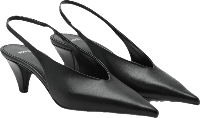 Women's Pointed-Toe Leather Heeled Shoes