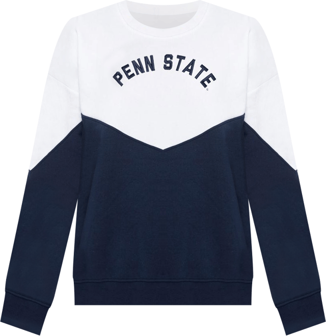 Women's White Penn State Nittany Lions Bestie Oversized Pullover Sweatshirt