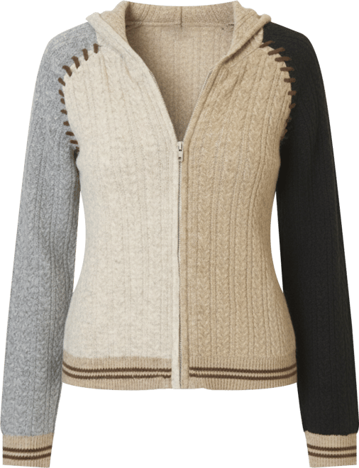 Women's Faye Cabled Hoodie W/Whipstitch