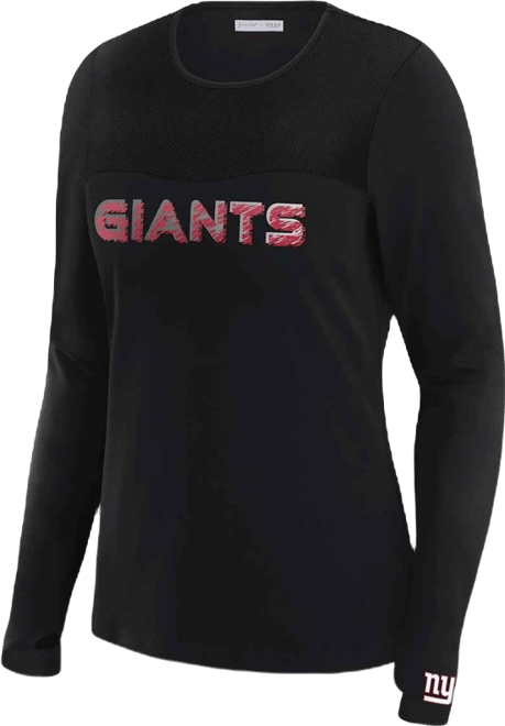 Women's x Gracie Hunt Black New York Giants Mesh Panel Long Sleeve T-Shirt