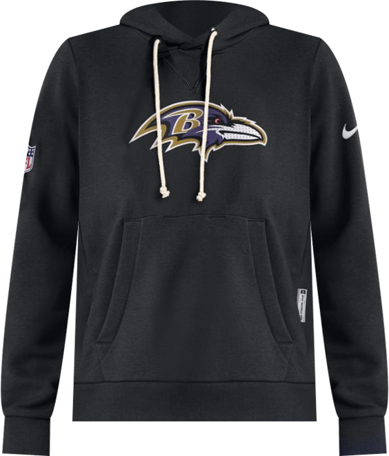 Women's Black Baltimore Ravens Sideline Standard Issue&nbsp;Initial Home&nbsp;Dri-fit Hoodie