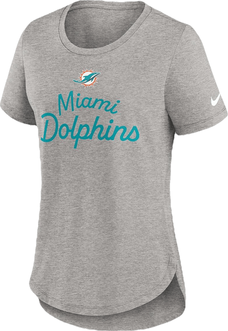Women's Gray Miami Dolphins Script Tri-Blend T-Shirt