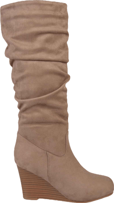 Women's Haze Wide Calf Rouched Knee High Wedge Boots