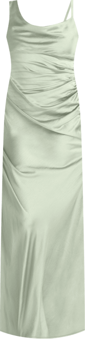 Cowl Front Asymmetric Bridesmaid Dress