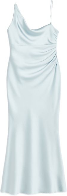 Cowl Front Asymmetric Bridesmaid Dress