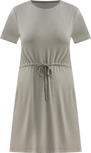 Women's Drawstring Short T-shirt Dress in Light Olive