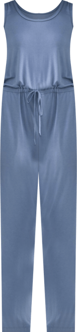 Women's Relaxed Drawstring Jumpsuit in Blue