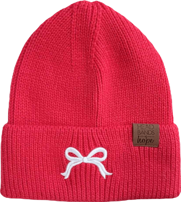 Women's Embroidered Bow Beanie
