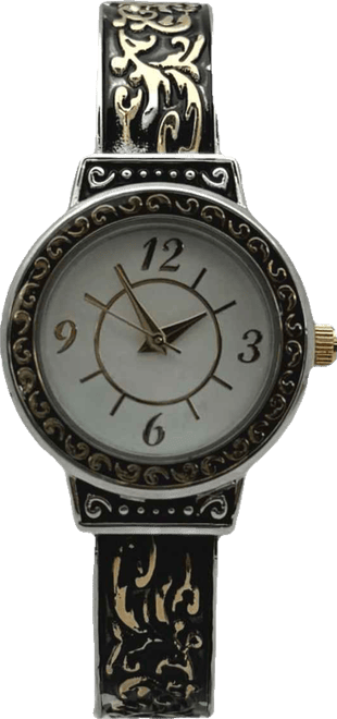Antique Style Elegant Cuff Women Watch, Two Tone
