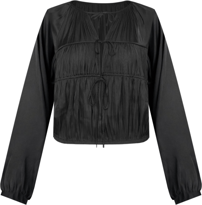 Women's Cocoon Sleeve Front Tie Top