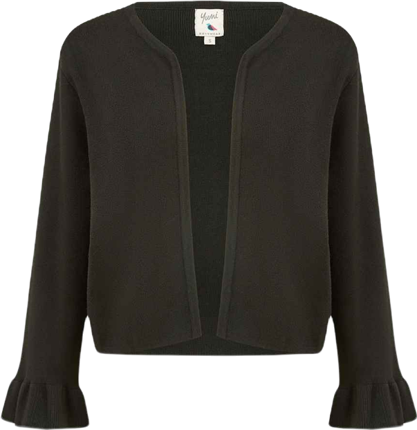 Women's Cropped Cardigan With Bell Sleeves