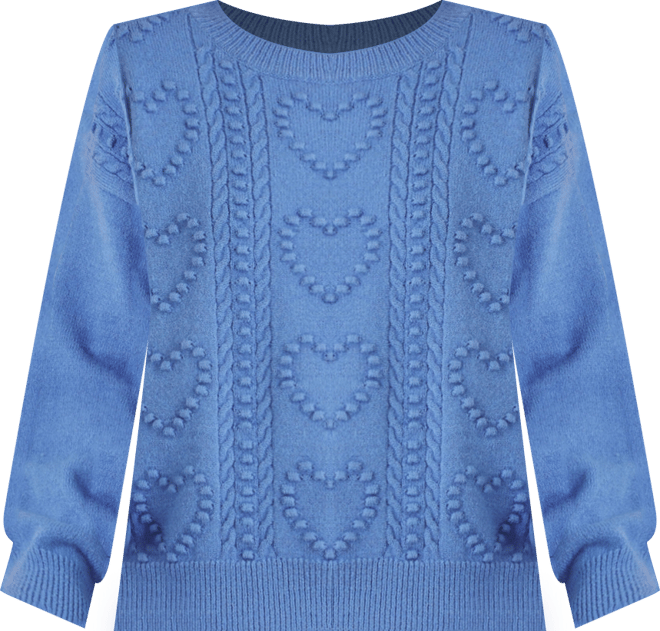 Women's Heart Detail Relaxed Knit Sweater