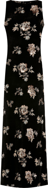 Women's Embellished Velvet High Neck Sleeveless Gown