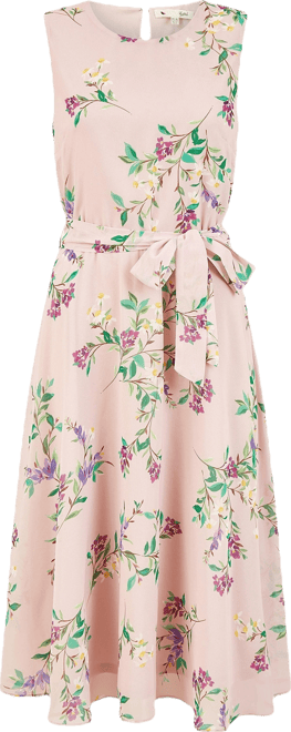 Women's Floral Print Midi Skater Dress