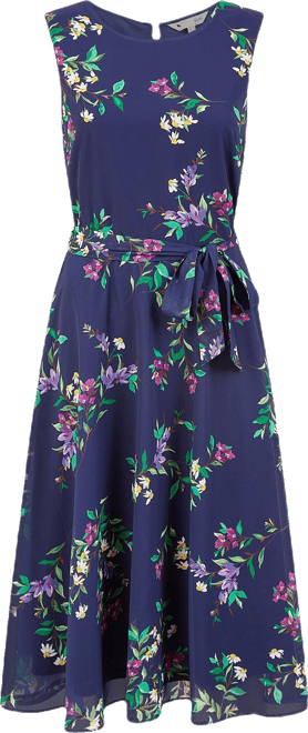 Women's Floral Print Midi Skater Dress