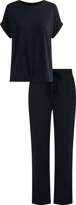Women's Relaxed Tee Set in Black