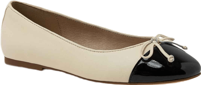 Women's Essential Leather Cap Toe Ballet Flats