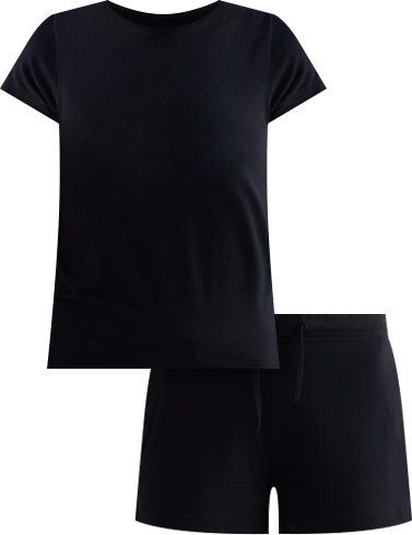 Women's Essential Short Sleeve Tee Set in Black