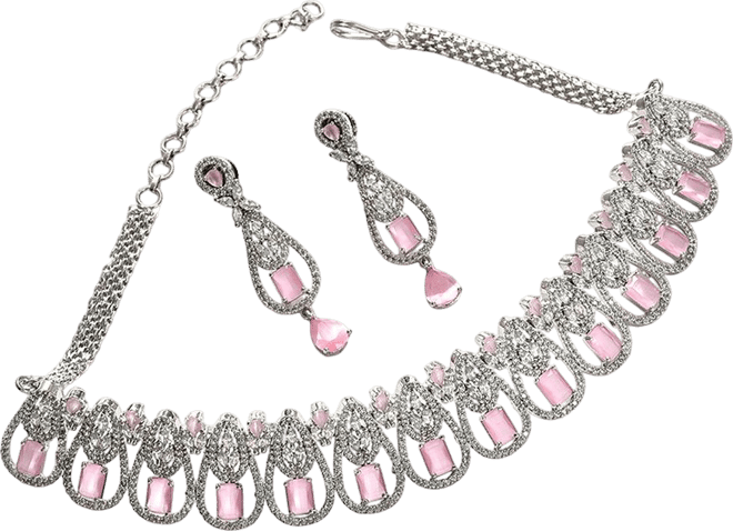 Women's Silver Plated Designer Jewellery Set