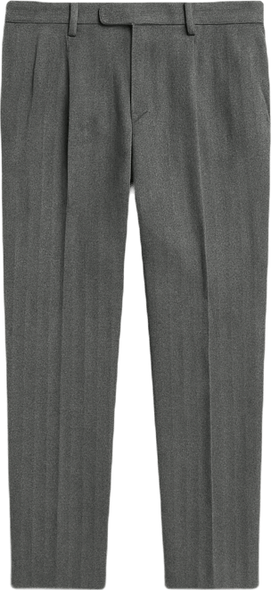 Classic Fit Cotton Herringbone Suit Pants