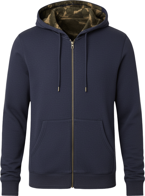 Flannel Lined Full Zip Hoodie - Dark Ocean | Faherty Brand