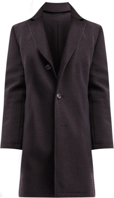 Ted by  Men's Classic-Fit Brown Navy Houndstooth Check Overcoat