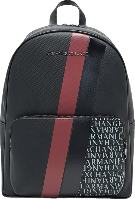Men's Striped Logo Details Backpack