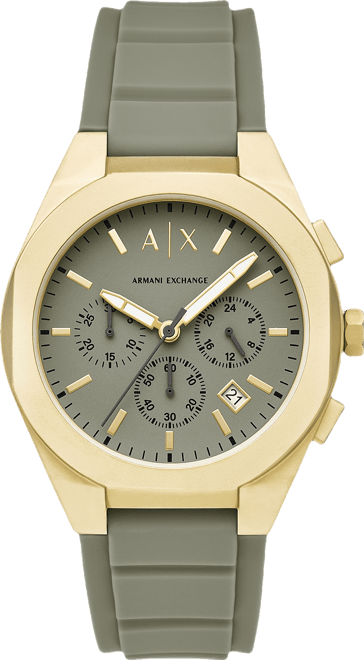 Armani Exchange Men's Sync Chronograph Green Silicone Watch, 42mm