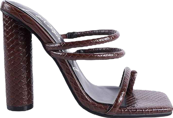 Womens Dandelion High Block Heeled Croc Sandals