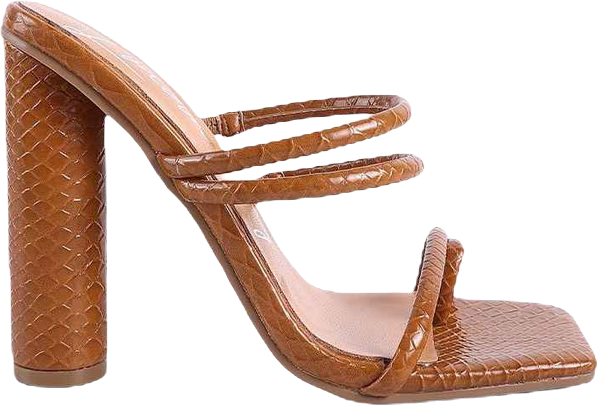 Womens Dandelion High Block Heeled Croc Sandals