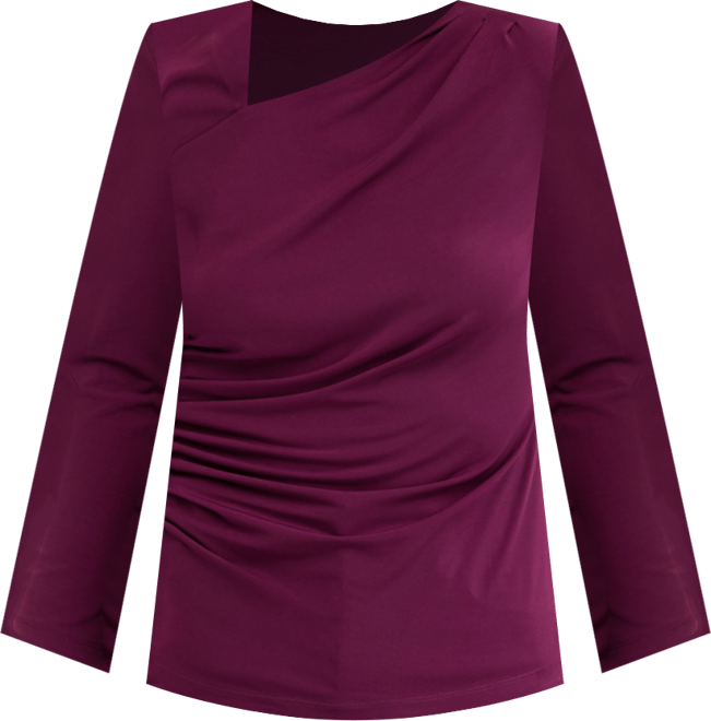 Women's Asymmetrical-Neck Long-Sleeve Top, Macy's Exclusive