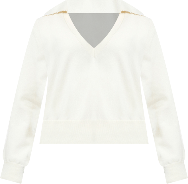 Fcuk Women's Sloane Knit Collar V-Neck Sweater