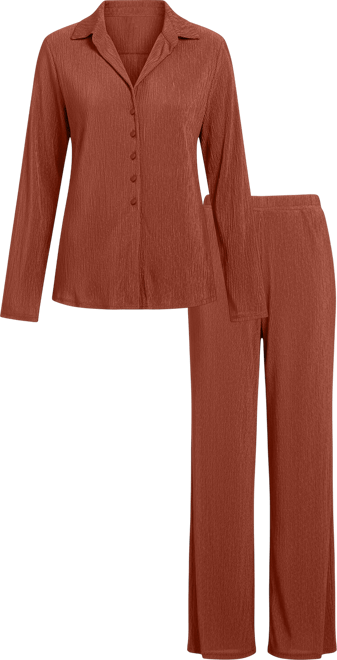 Women's 2-Piece Long Sleeves Top and Pants Pajama Set