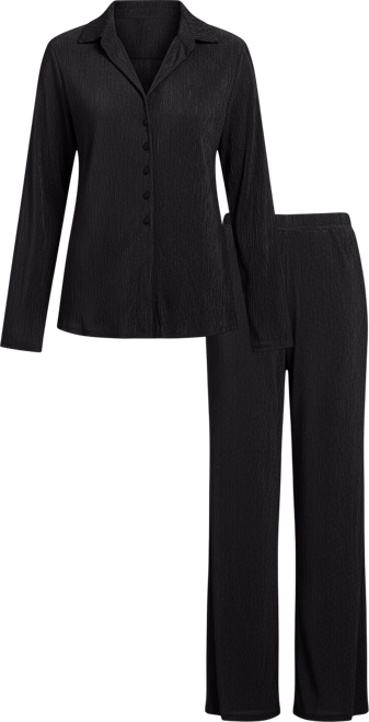 Women's 2-Piece Long Sleeves Top and Pants Pajama Set