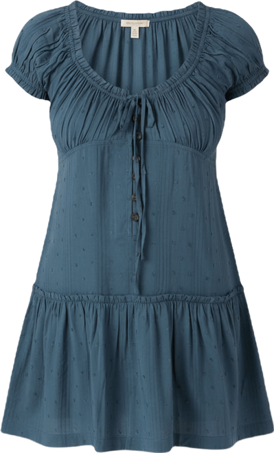 Juniors' Maggie Tie-Neck Short-Sleeves Mini Dress