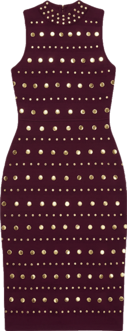 Juniors' Mock Neck Studded Sweater Dress