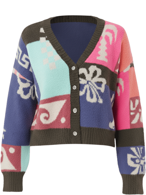 Women's Keepsakes Jacquard Long Sleeve Cardigan Sweater