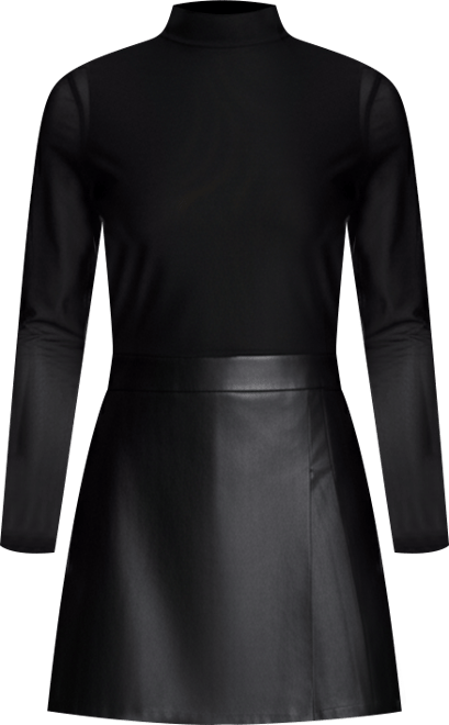 Women's Mixed Media Midi Dress