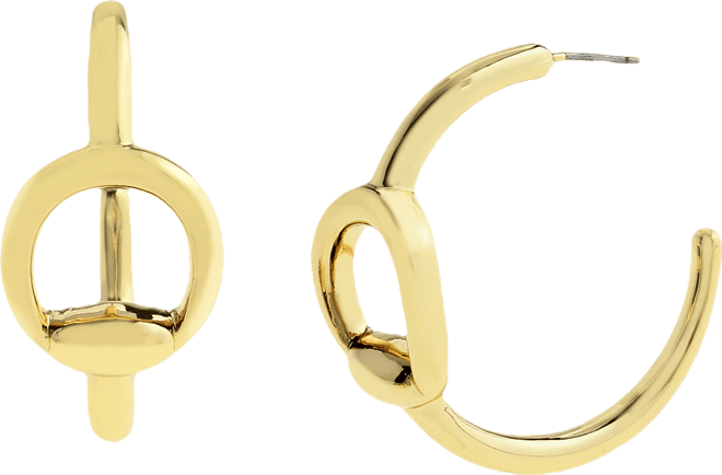 Gold Collegiate C Link Hoop Earrings