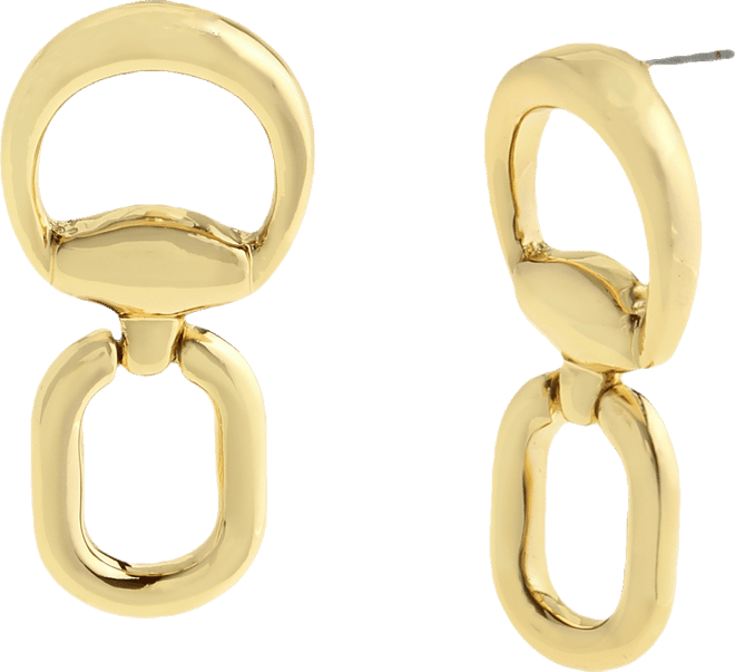 Gold Collegiate Link Drop Earrings