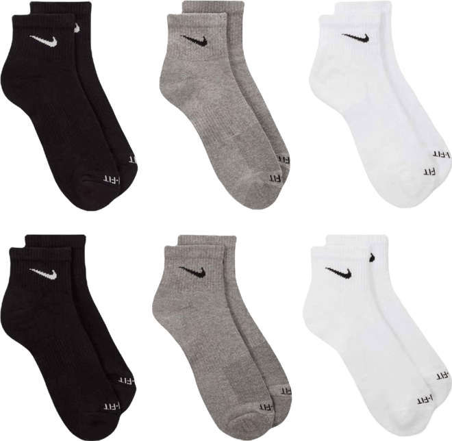 Unisex 6-Pack Dri-fit Ankle Socks